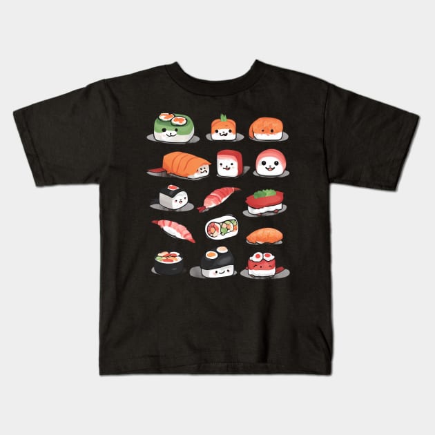 Kawaii Sushi Kids T-Shirt by animegirlnft